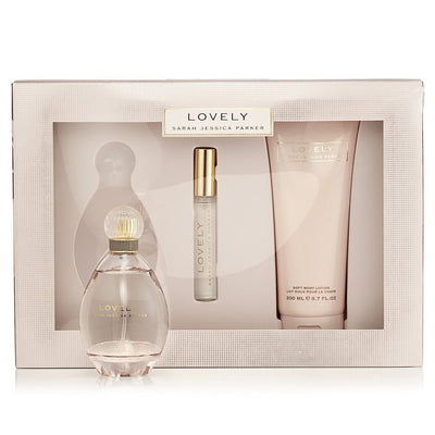 Lovely 3 Pcs - 100ml Edp Spray And200ml Body Lotion And 10ml Rollerball
